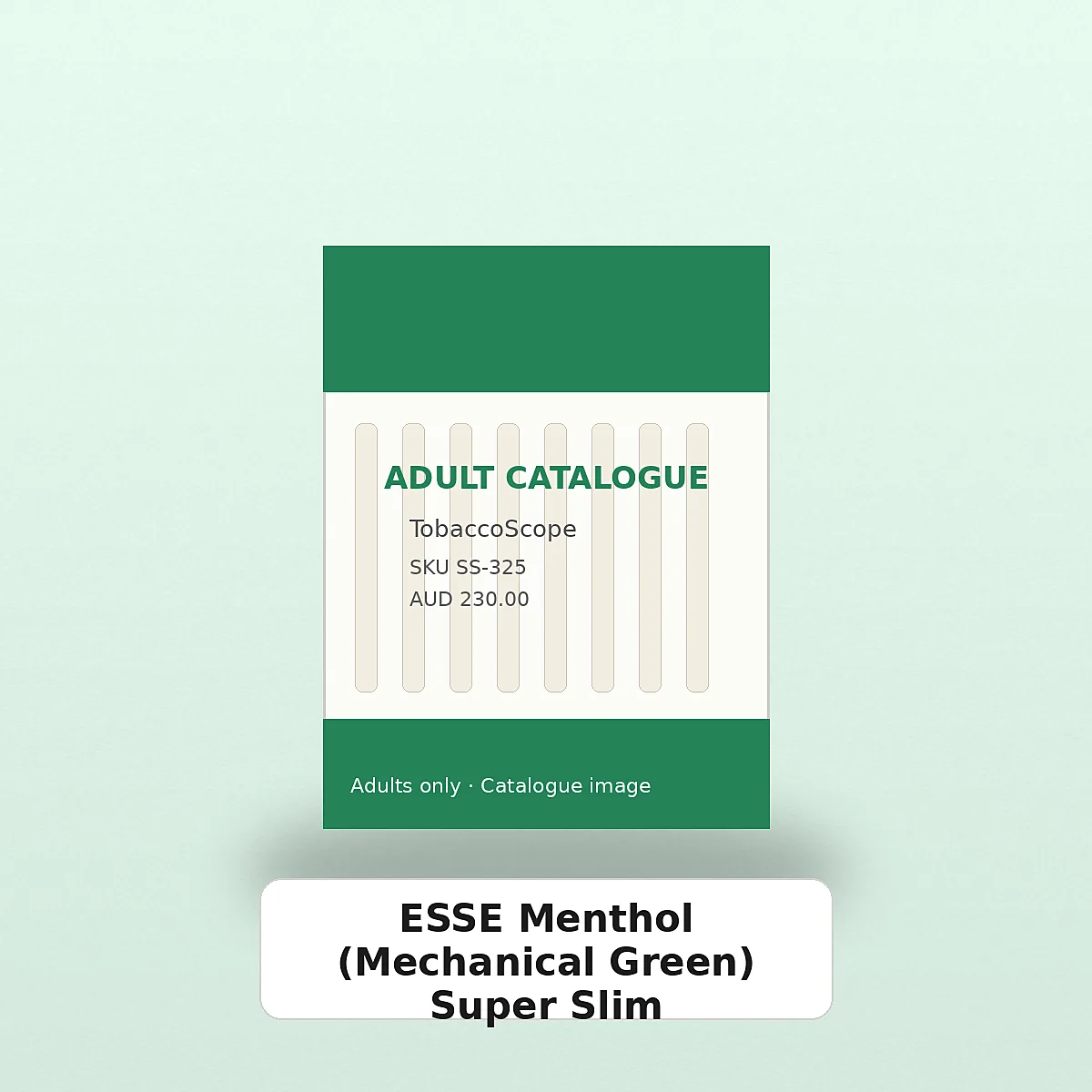 ESSE Menthol (Mechanical Green) Super Slim adult-only catalogue product image on TobaccoScope