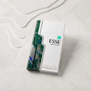 ESSE Menthol Mechanical Green Super Slim packaging photographed for a Australia carton overview page