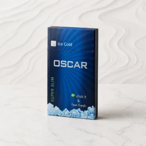 Oscar Super Slim Ice Cold packaging photographed for a Australia carton overview page